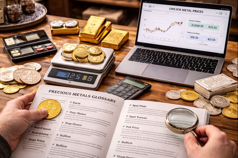 precious metals terminology guide for gold silver and platinum calculators